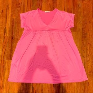 Chic Pink V-Neck Mini Dress